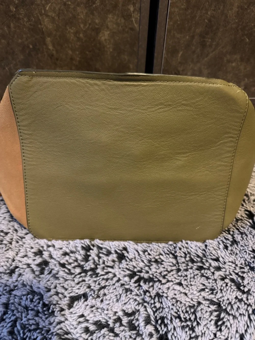 See By Chloe Two-Tone Olive & Tan Leather Shoulder Bag with Gold Hardware - Picture 6 of 14